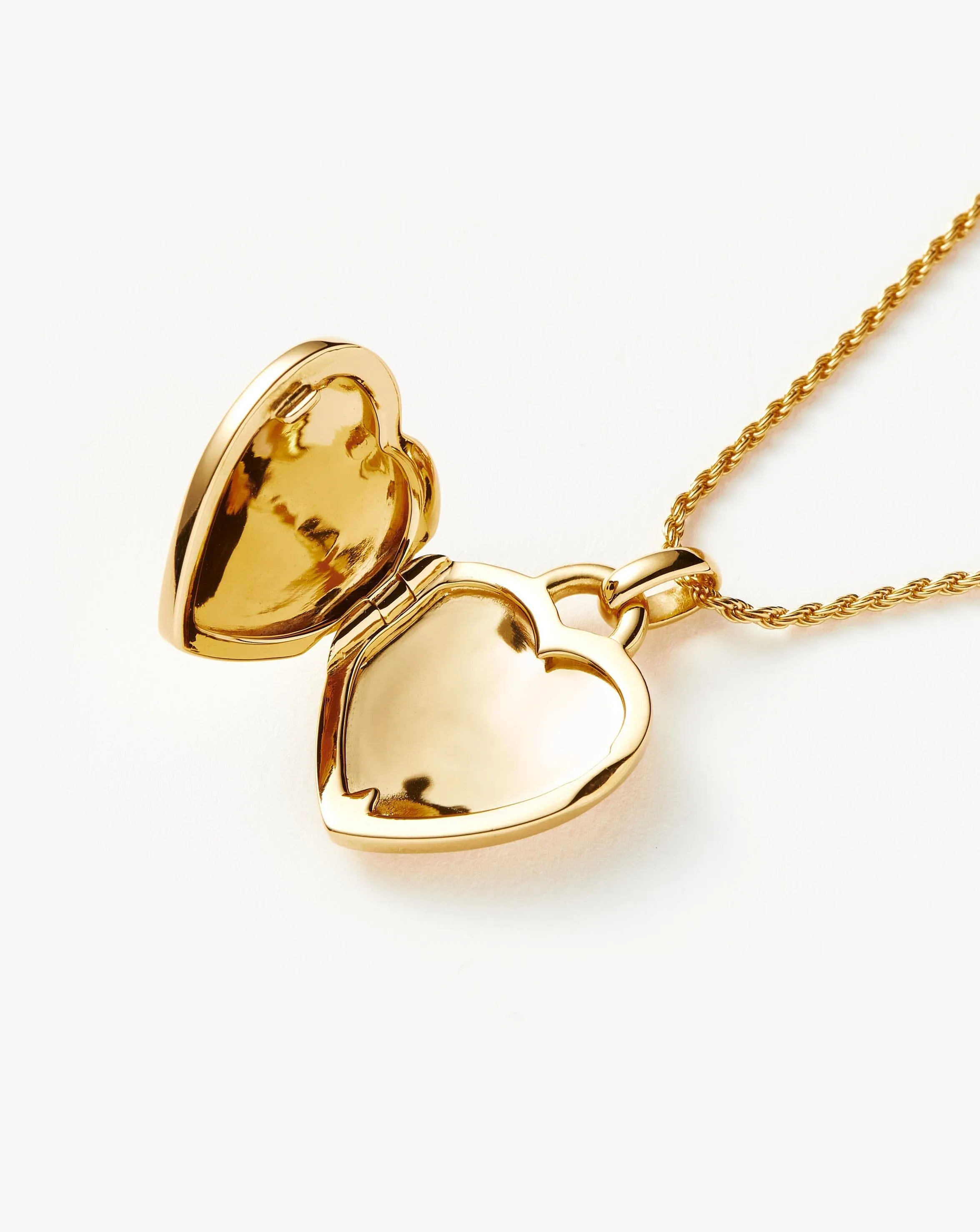 Engravable Heart Ridge Locket Pendant Necklace | 18k Gold Vermeil/Rainbow Moonstone