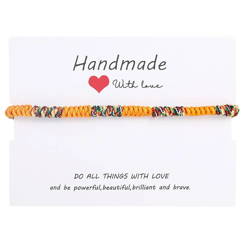 Friendship Card Bracelet European And American Personality Alloy Dripping Sunflower Wax Thread Braided Bracelet Bracelet