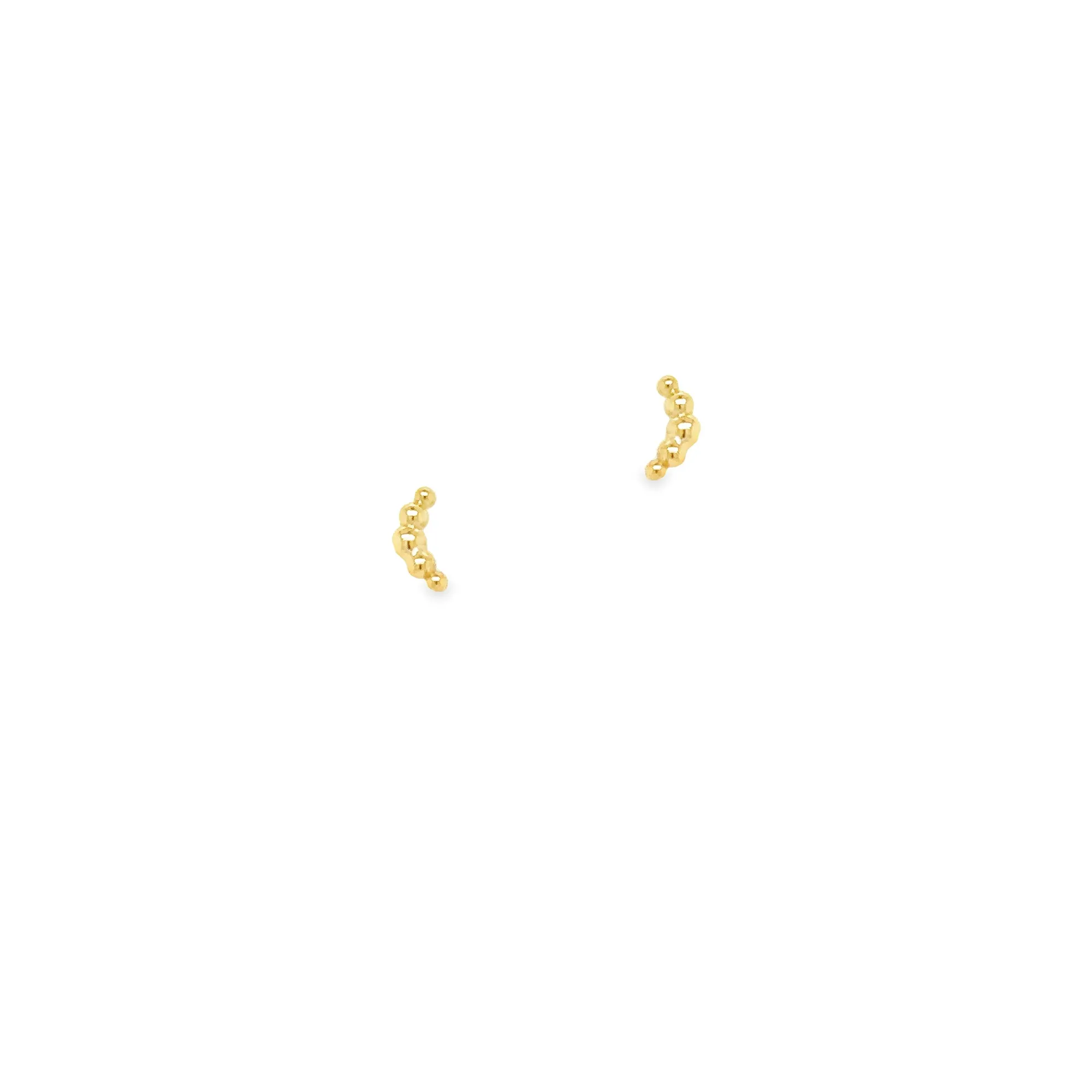 Gold Crescent Stud Earrings