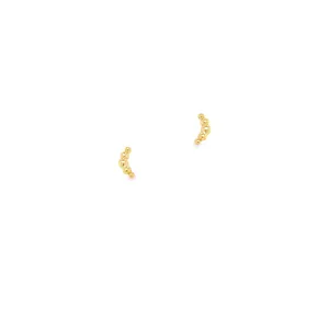 Gold Crescent Stud Earrings