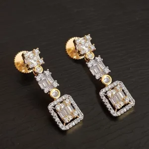 Gold Zircon/AD Earring 6518-1739
