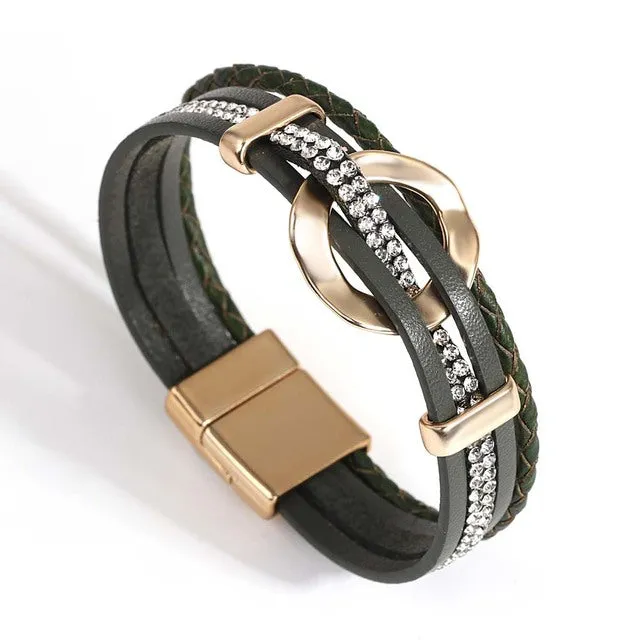 Hammered Circle Skinny Cuff