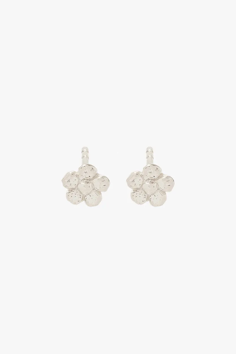 Hammered Flower Stud Silver