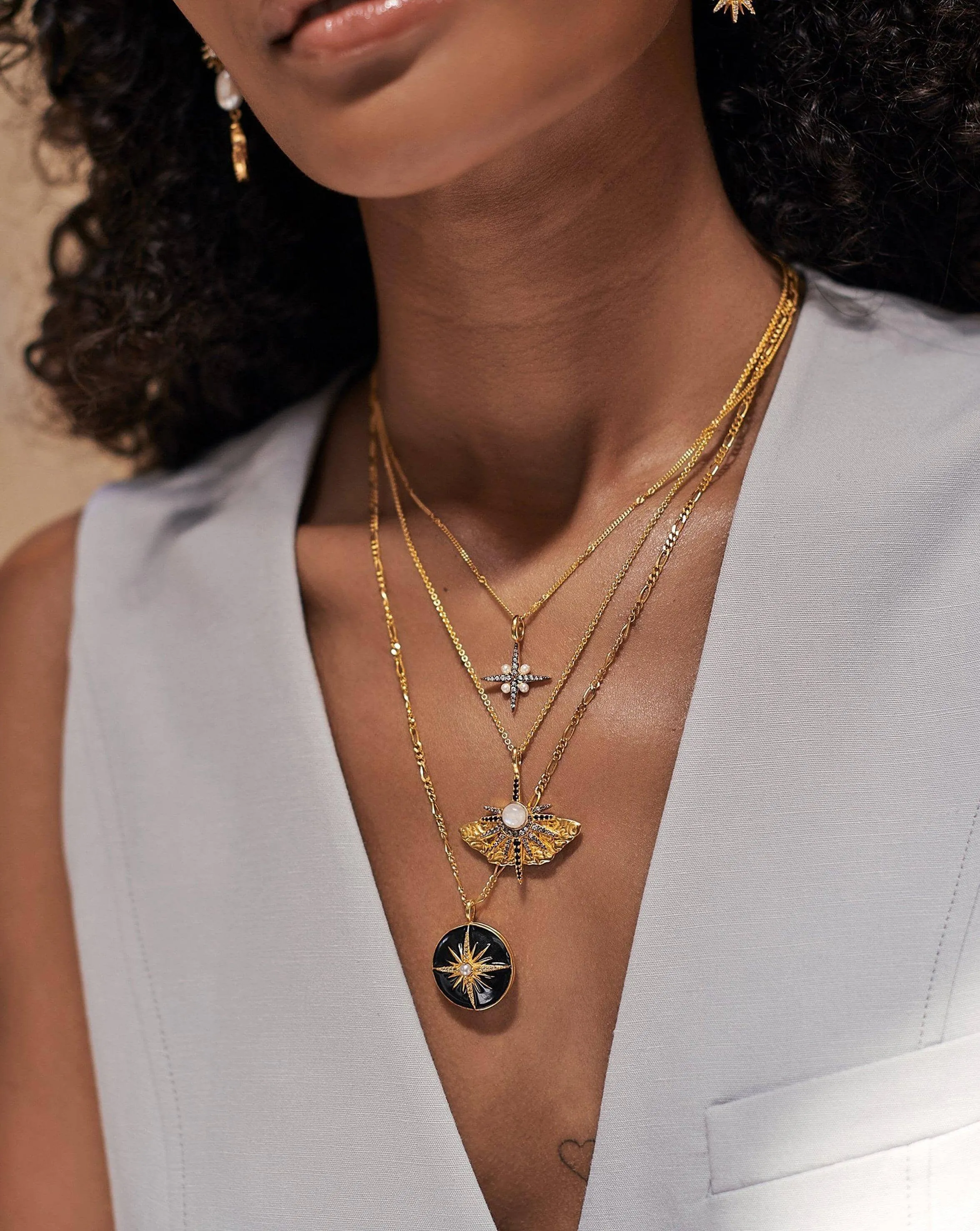 Harris Reed Emerging Butterfly Necklace | 18k Gold Plated/Rainbow Moonstone