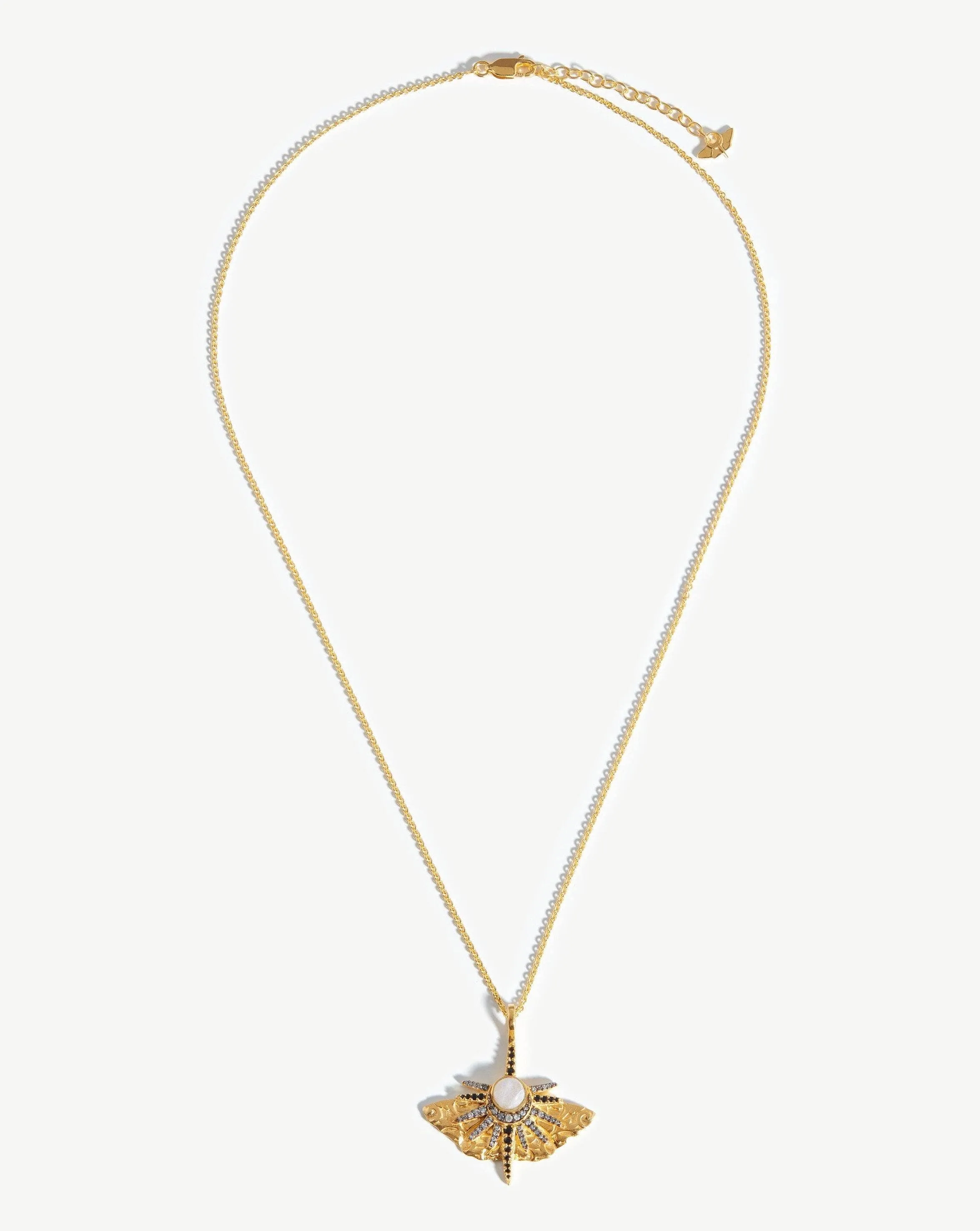Harris Reed Emerging Butterfly Necklace | 18k Gold Plated/Rainbow Moonstone