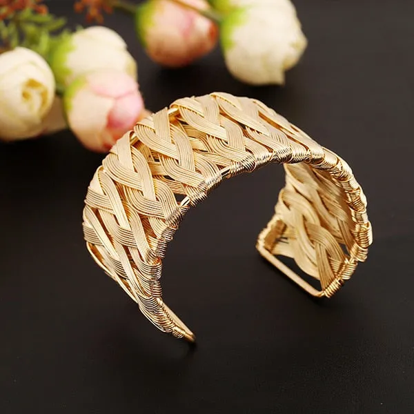 Iron wire electroplated metal bracelet