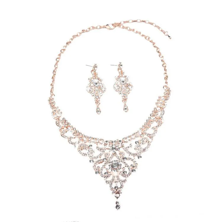 Jewelry Sets Vintage Women's Necklaces And Earring Set For Womens Wedding Dress Accessories Ladies Party Bride Earrings Chain