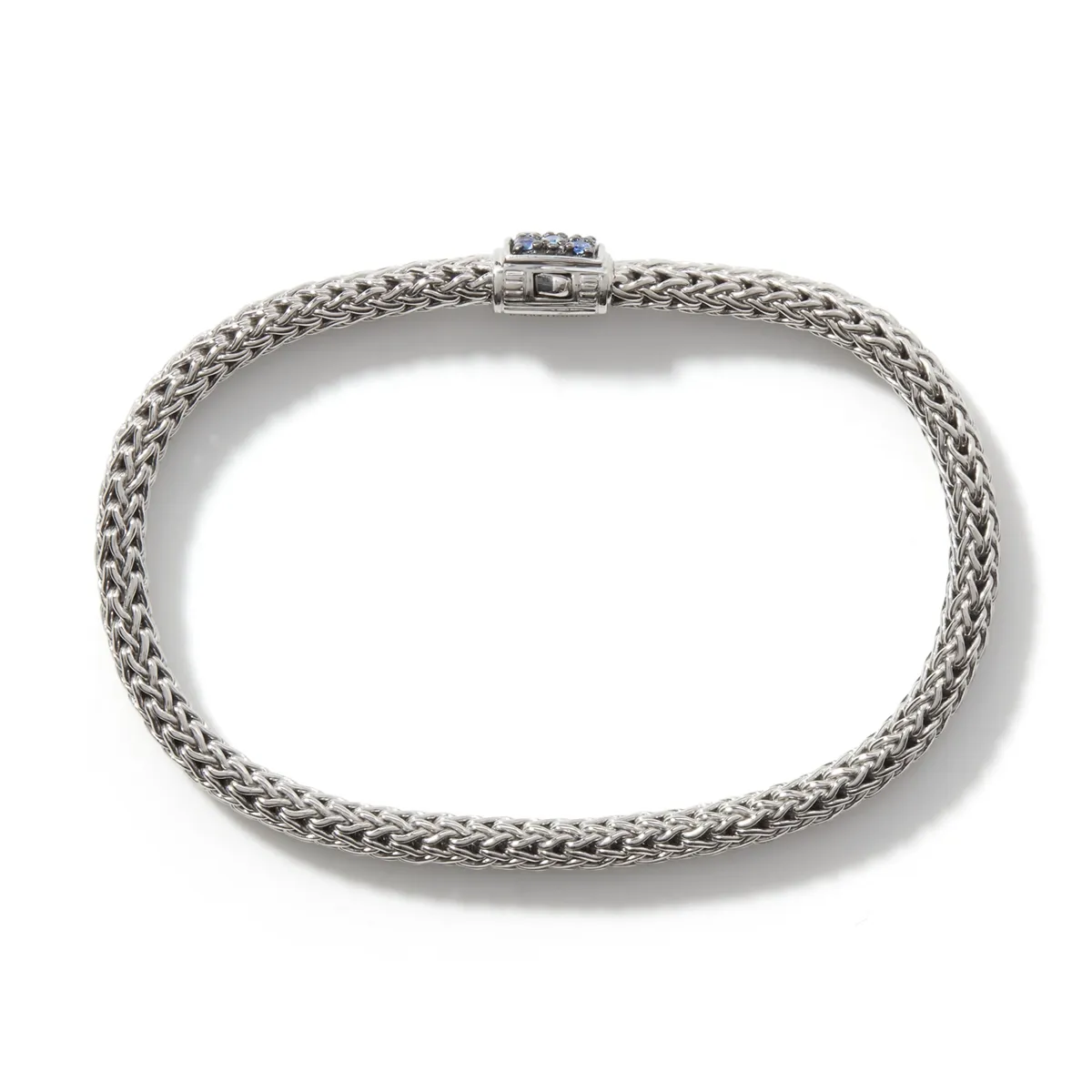 John Hardy Classic Chain Sterling Silver X-Small Bracelet with Blue Sapphire