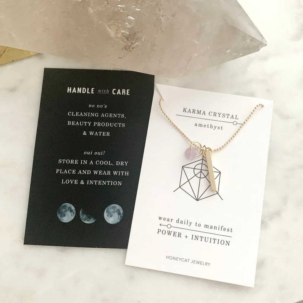 Karma Crystal   Bar Necklace