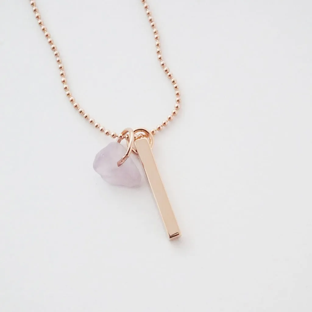 Karma Crystal   Bar Necklace