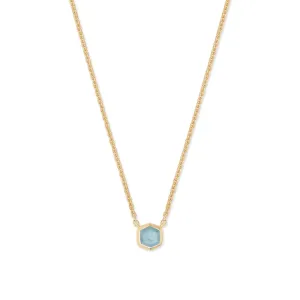 Kendra Scott 18K Yellow Gold Vermeil Davie Pendant Necklace in Aquamarine