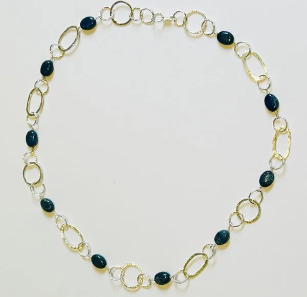 Lapiz Lazuli & Sterling Silver Necklace (FH51)