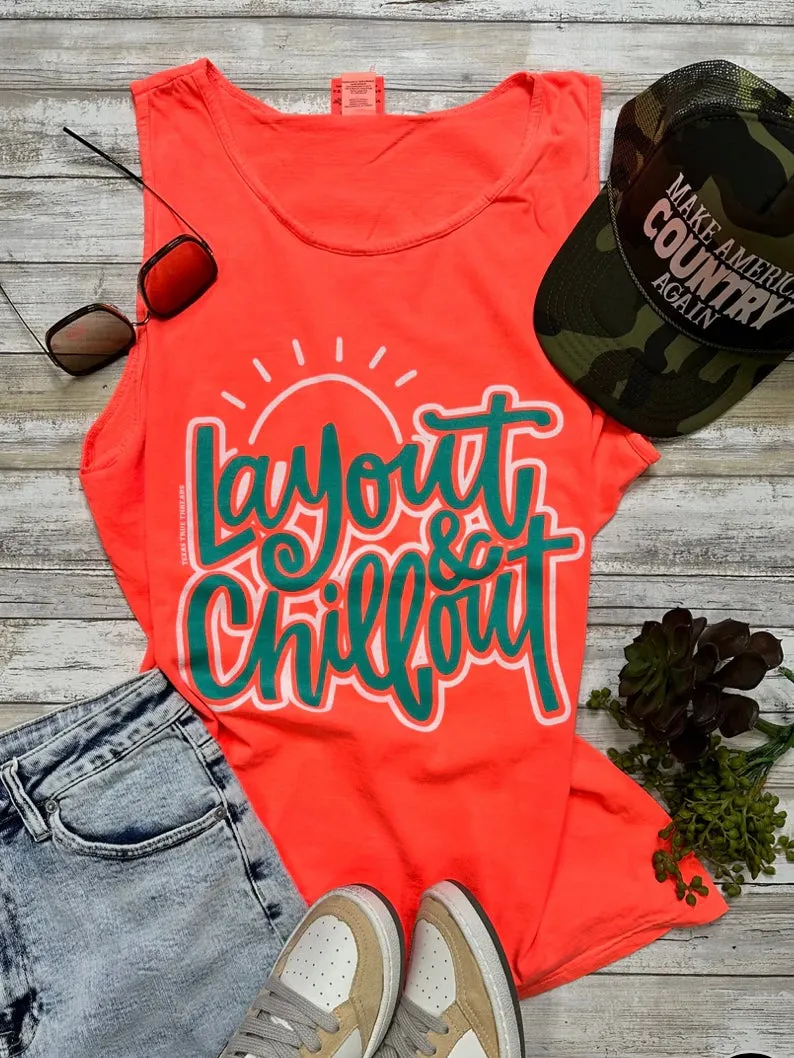 Lay Out & Chill Out Tank by Texas True Threads