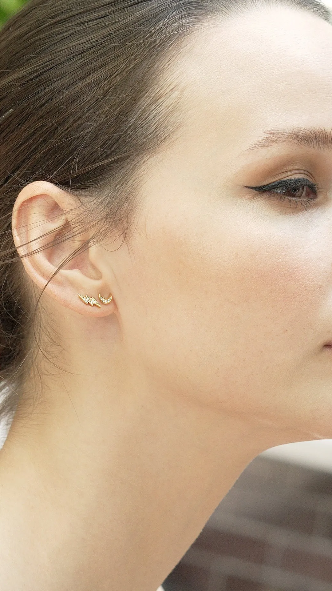 Lightning Stud 18K Gold Vermeil