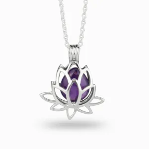 Lotus Flower Multistone Necklace