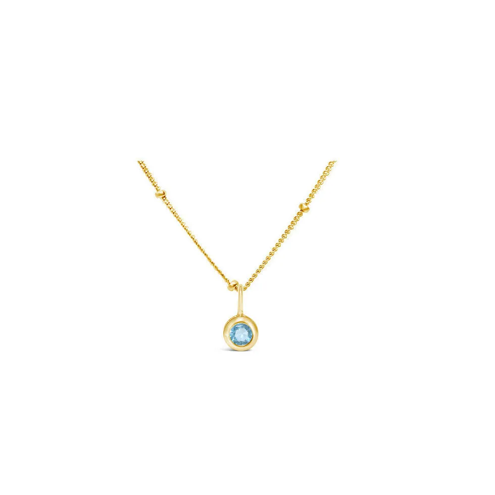 March Birthstone Necklace - Gold
