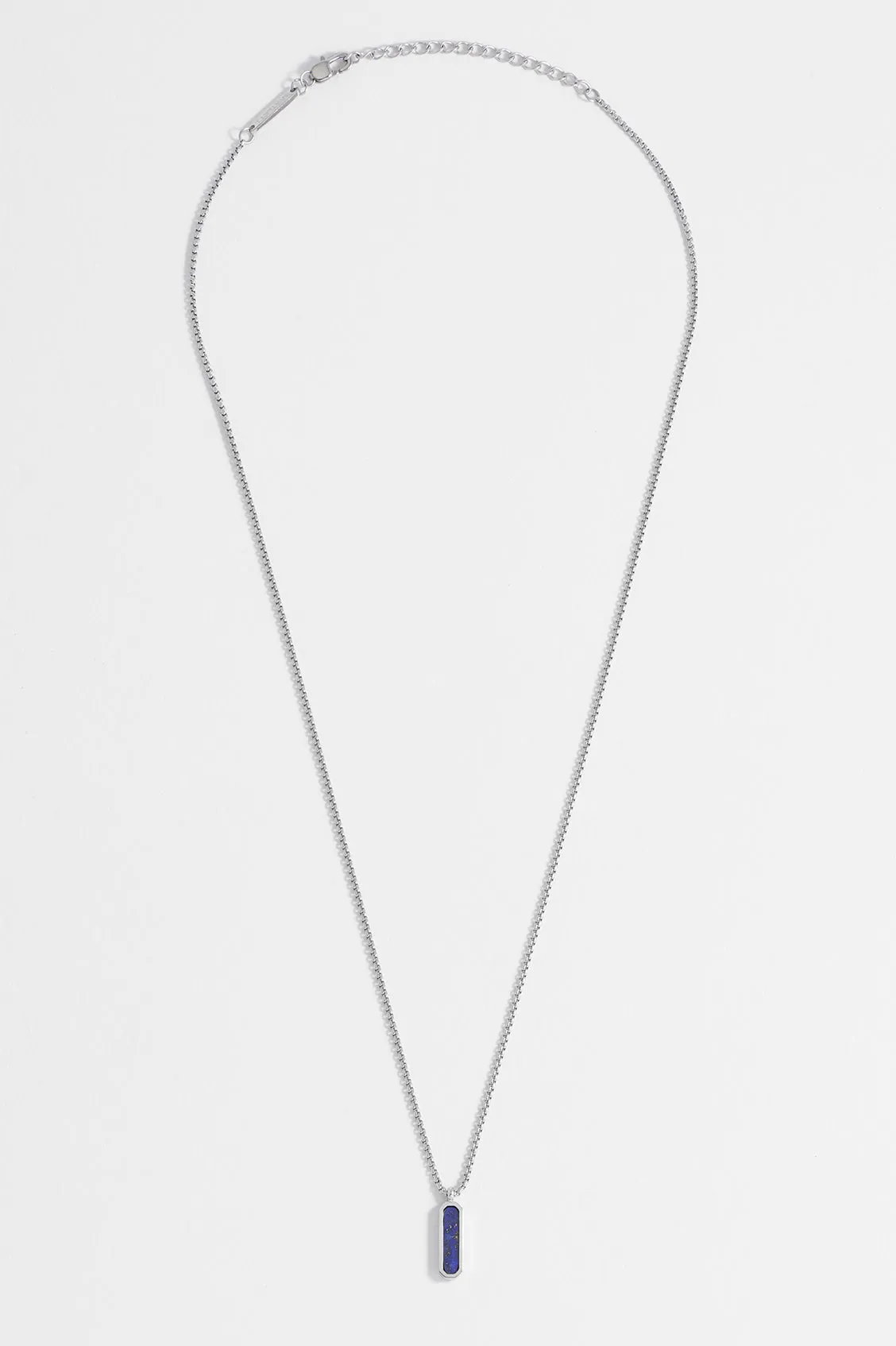 Mens Gemstone Tag Pendant Necklace