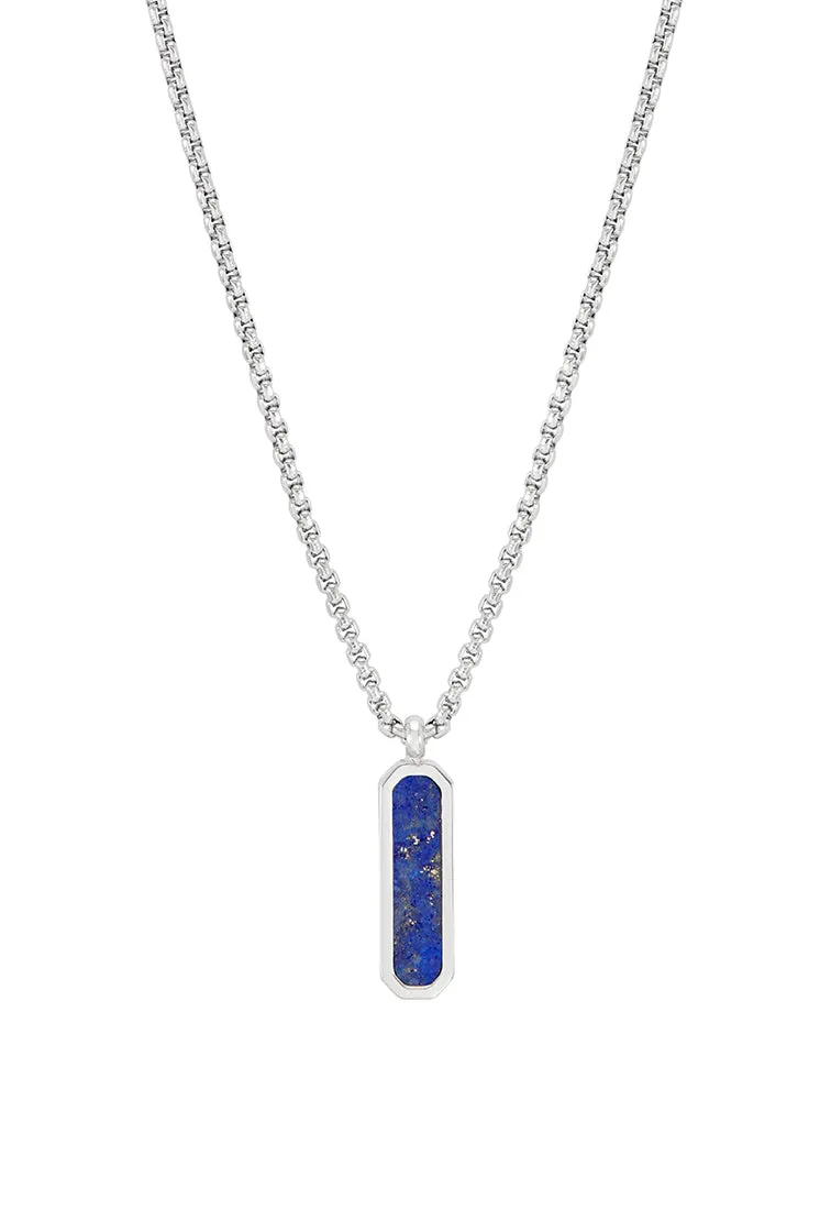 Mens Gemstone Tag Pendant Necklace