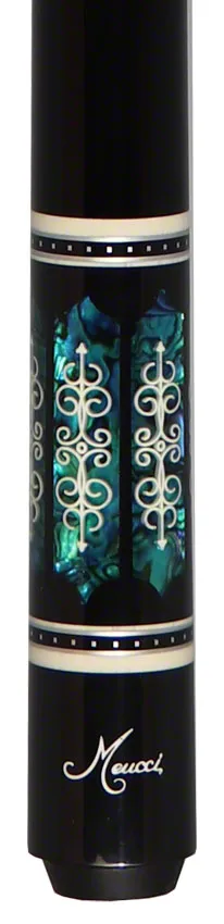 Meucci 21st Century 3  Black - Turq Pearl - Black Wrap Pool Cue with Pro Shaft - 2103BKTURBKP