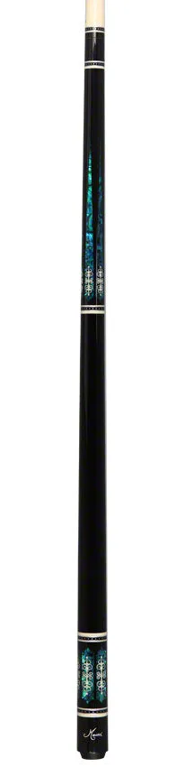 Meucci 21st Century 3  Black - Turq Pearl - Black Wrap Pool Cue with Pro Shaft - 2103BKTURBKP