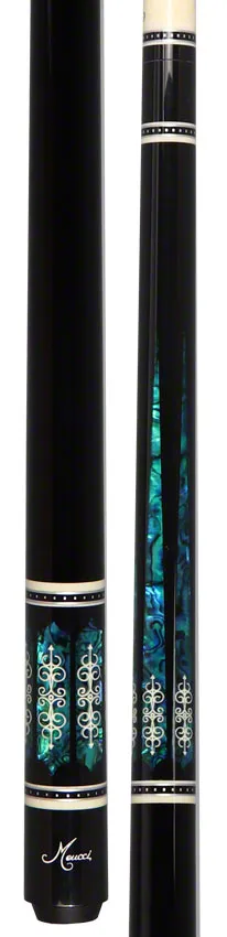 Meucci 21st Century 3  Black - Turq Pearl - Black Wrap Pool Cue with Pro Shaft - 2103BKTURBKP