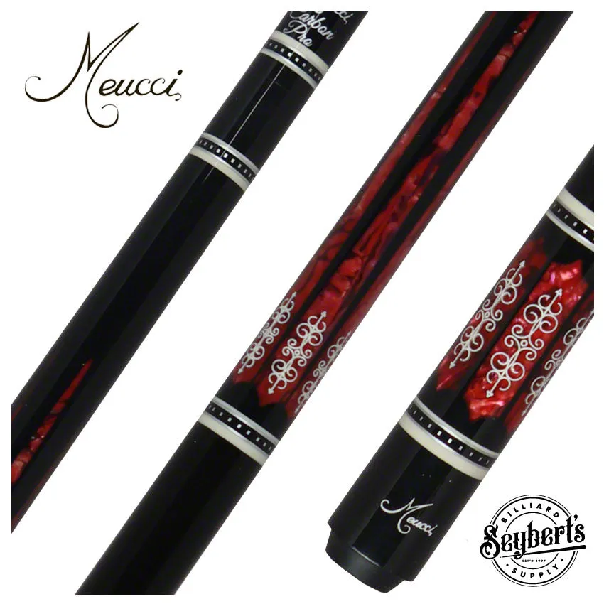 Meucci 21st Century  Cue - Black - Pink Pearl - Black Wrap - Carbon Shaft