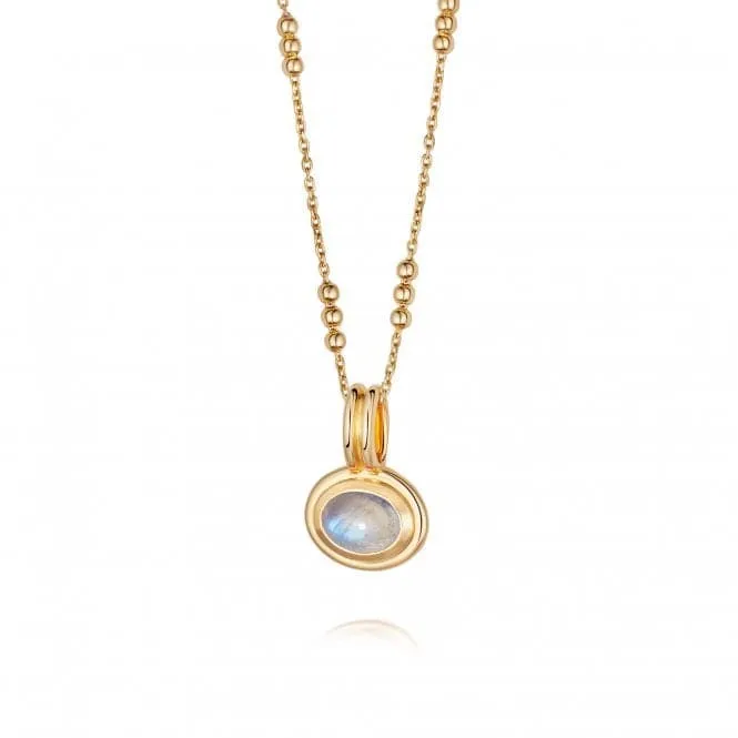 Moonstone 18ct Gold Plated Necklace HN3001_GP