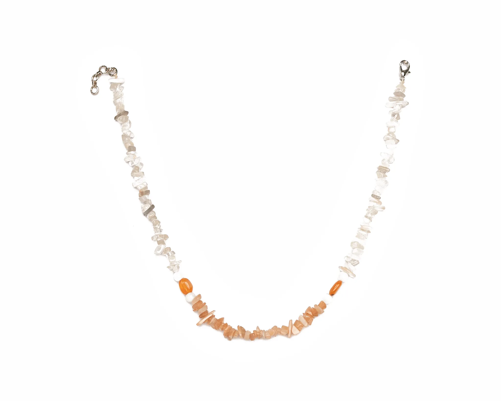 Moonstone Chips & Carnelian Necklace