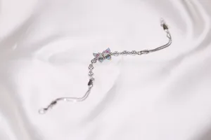 Multi colour butterfly silver bracelet