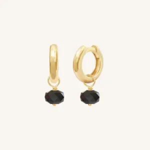 Opulent Black Spinel Plain Hoops - Stone of Energy
