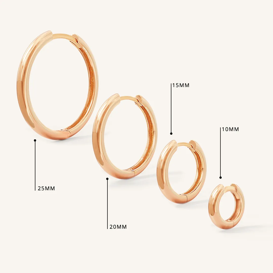 Opulent Black Spinel Plain Hoops - Stone of Energy