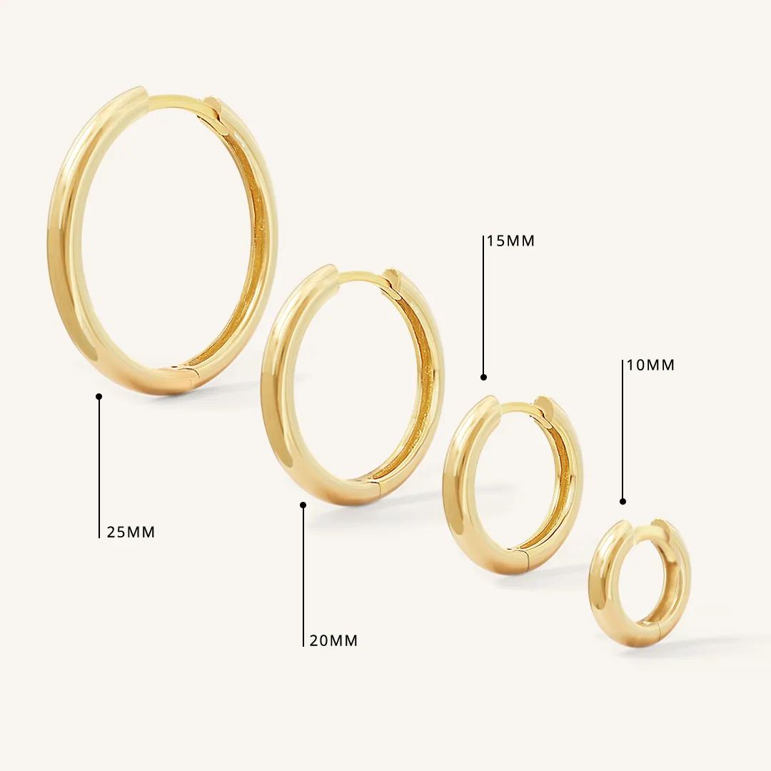 Opulent Black Spinel Plain Hoops - Stone of Energy