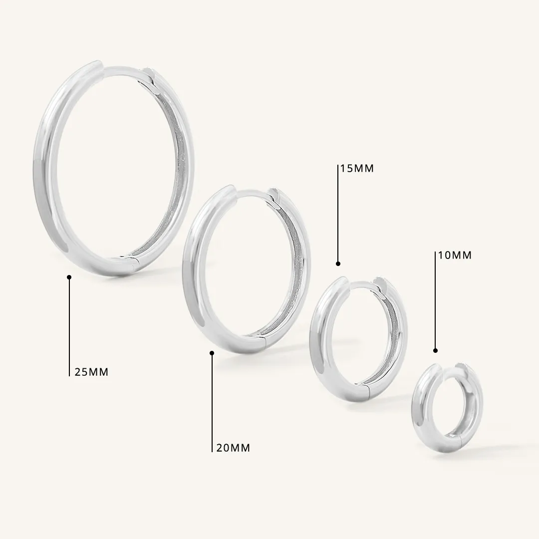 Opulent Black Spinel Plain Hoops - Stone of Energy