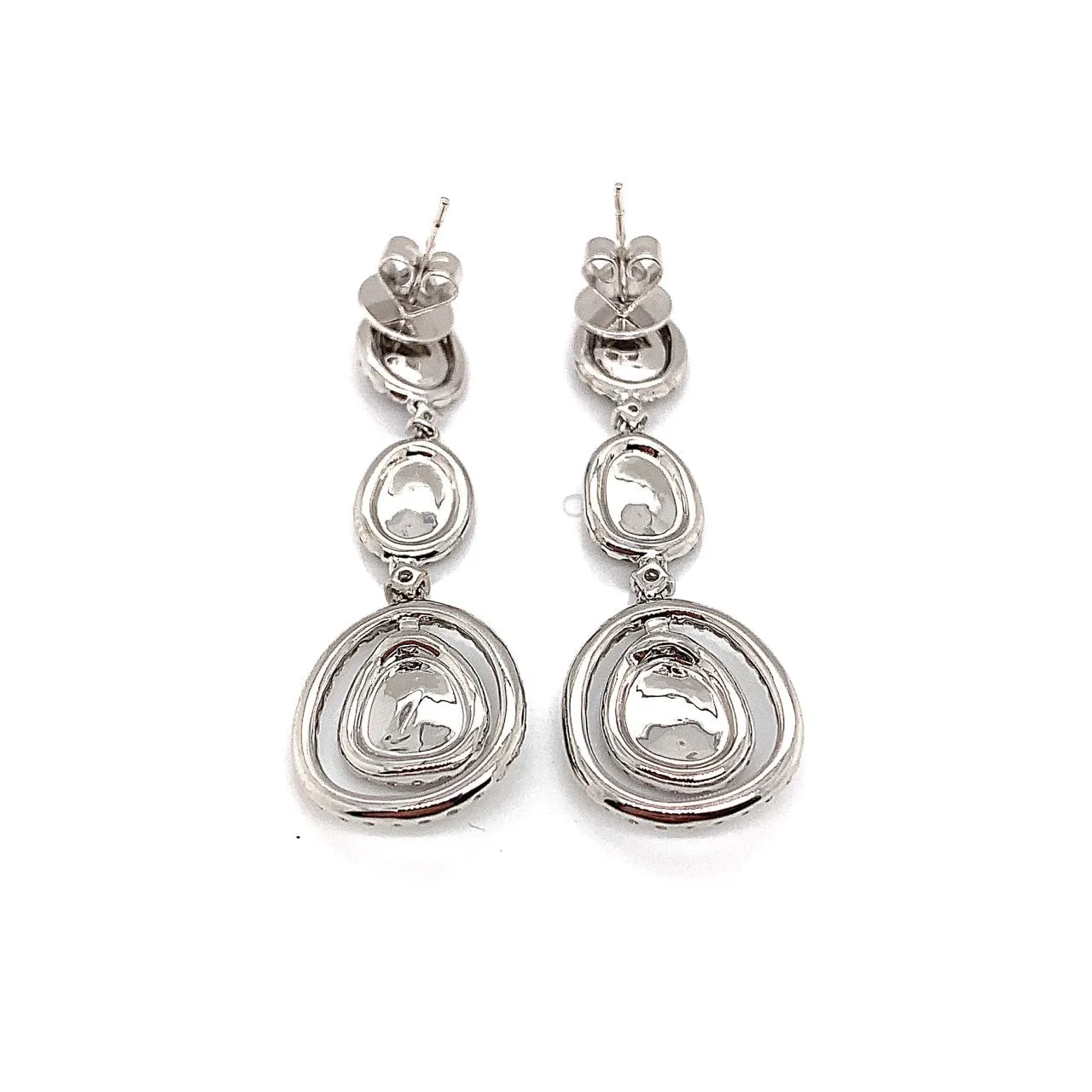 Oval Sapphire and Diamond Triple Dangle Earrings
