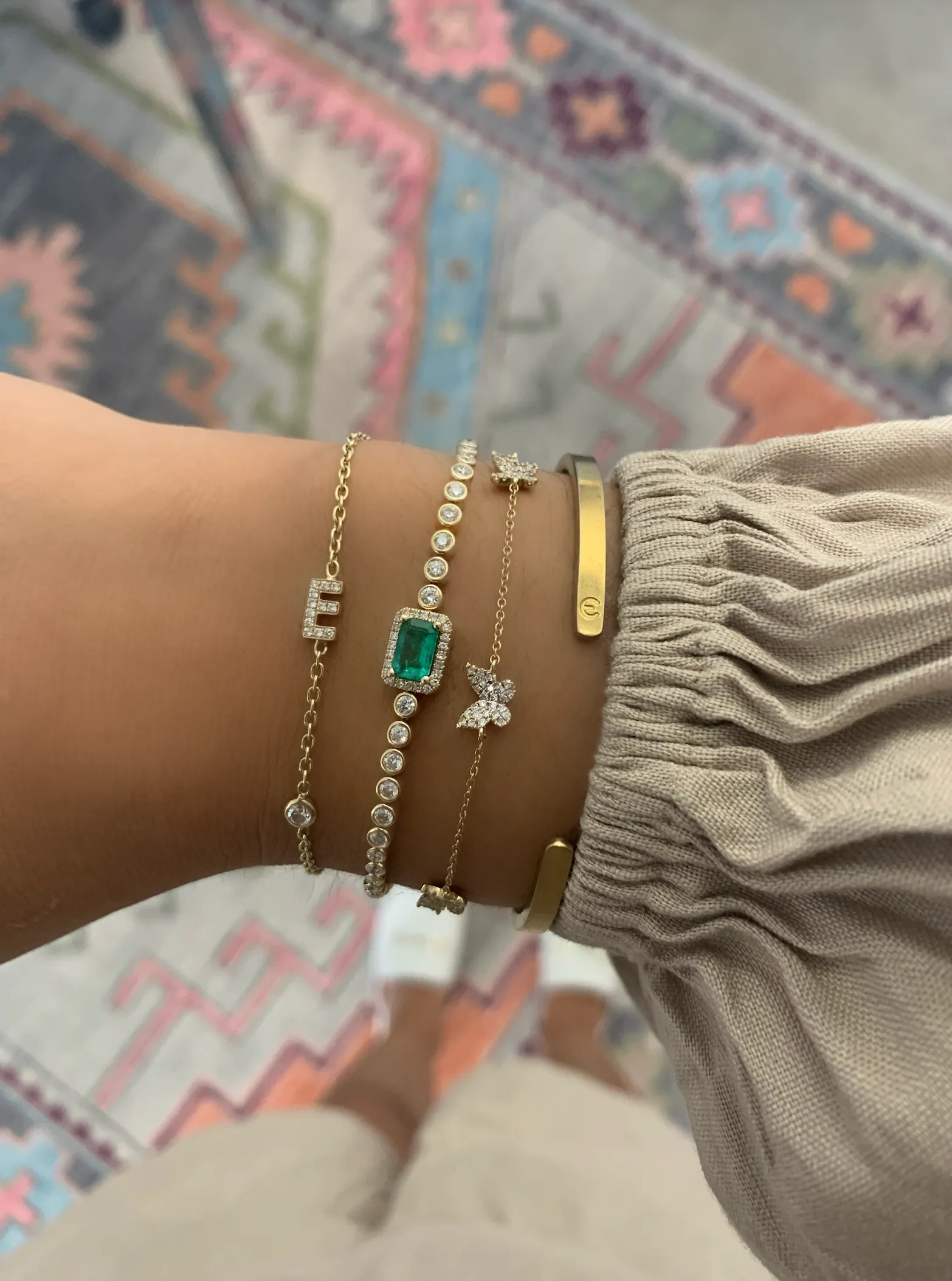 Pave Diamond Butterfly Bracelet