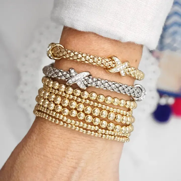 Paved X Silver Bracelet