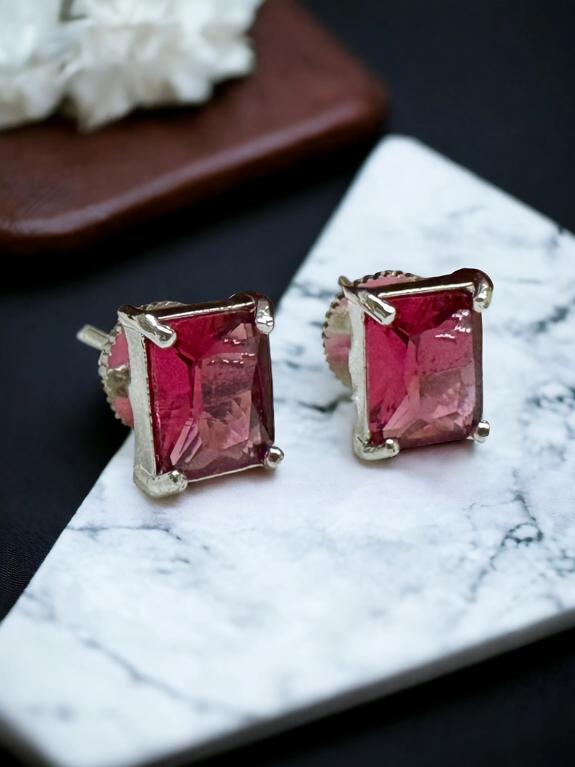 Pearlfect Sapphire Gemstone Earrings (In Four Colours)
