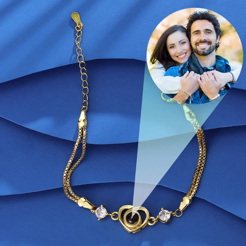 Personalized Photo Projection Heart Bracelet