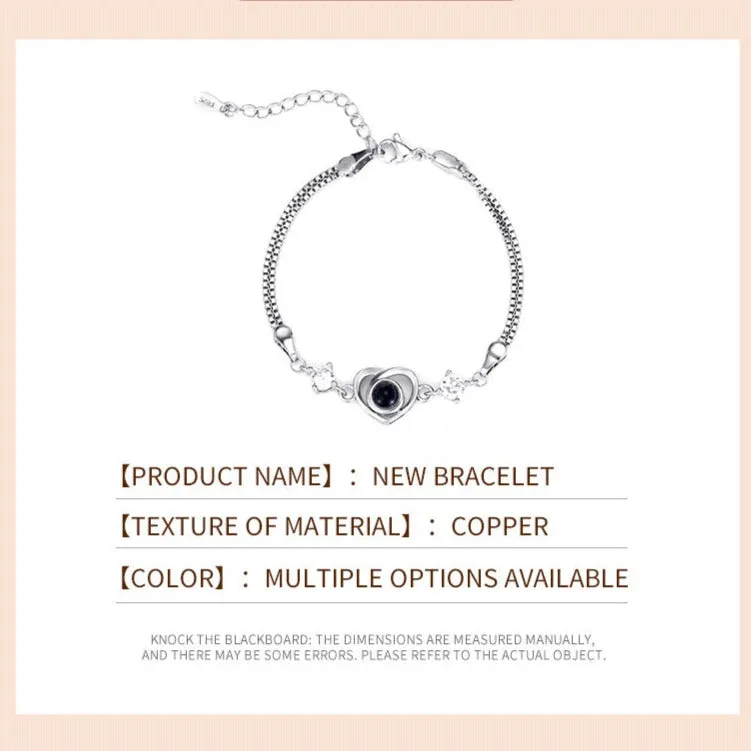 Personalized Photo Projection Heart Bracelet