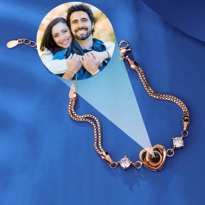 Personalized Photo Projection Heart Bracelet