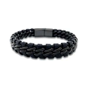 Rowen Braided Cuff in Noir