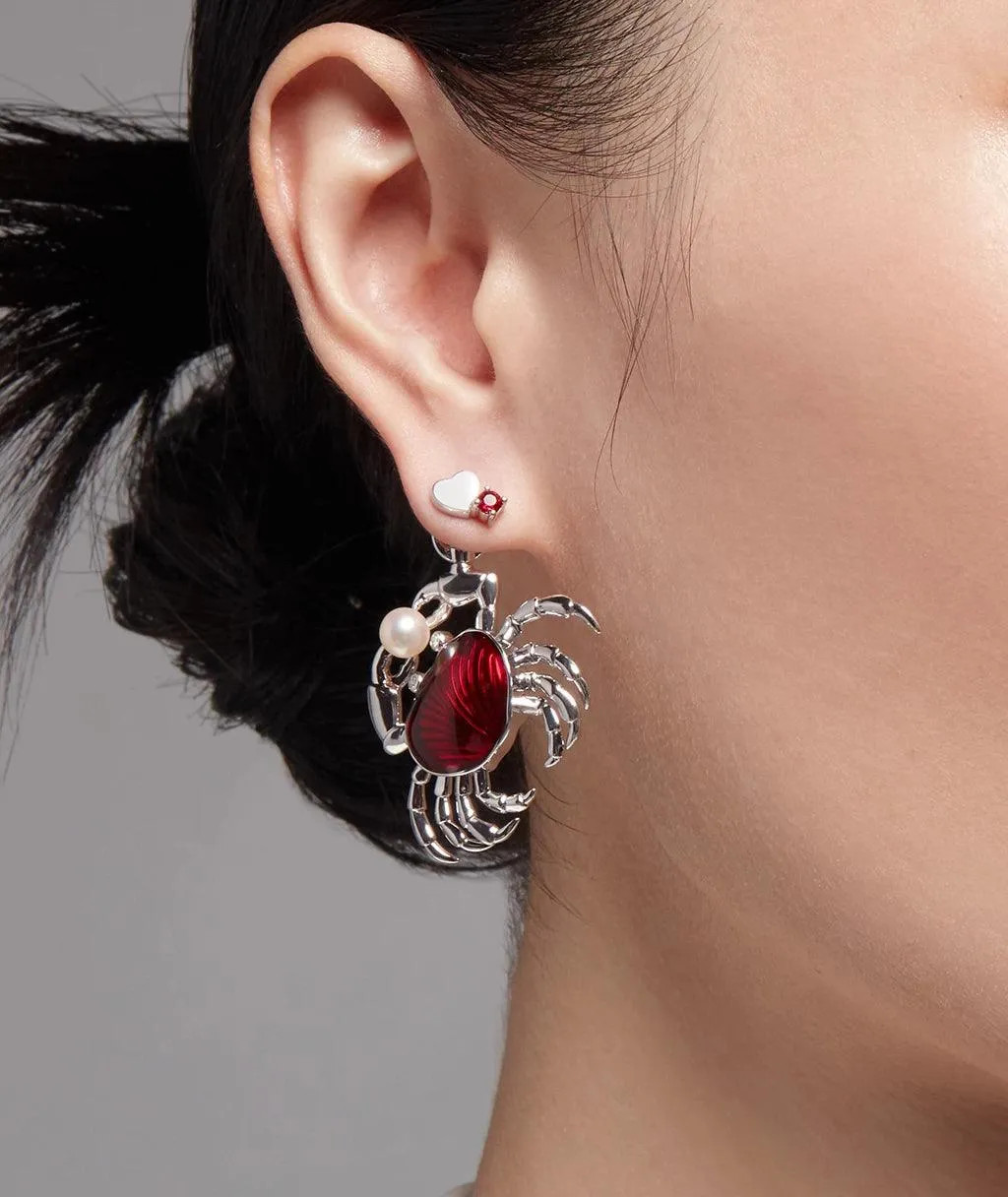 Ruby Heart Stud