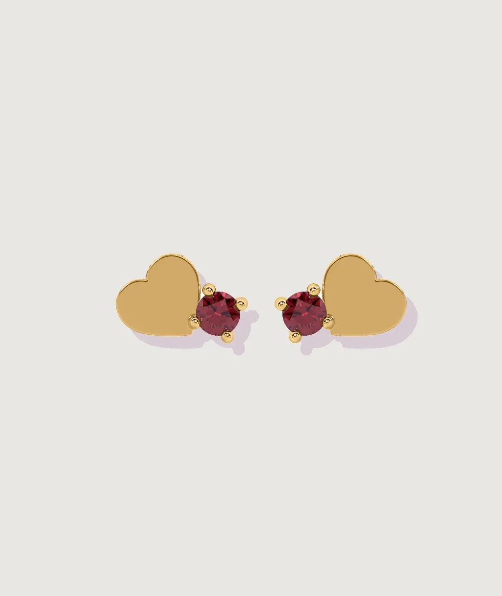 Ruby Heart Stud