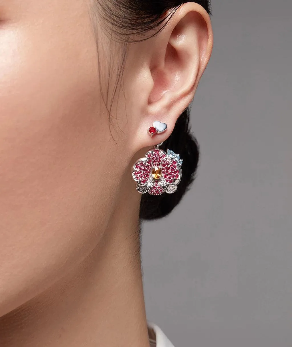 Ruby Heart Stud