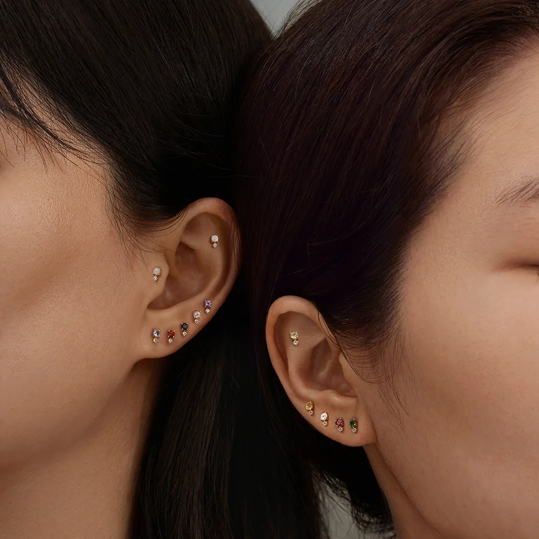 SEPTEMBER | Blue and White Sapphire Stud Earring