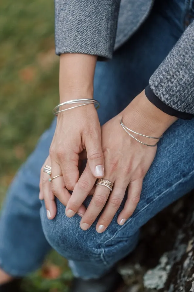 Serena Double Cuff Bracelet, Sterling Cuff Bracelet
