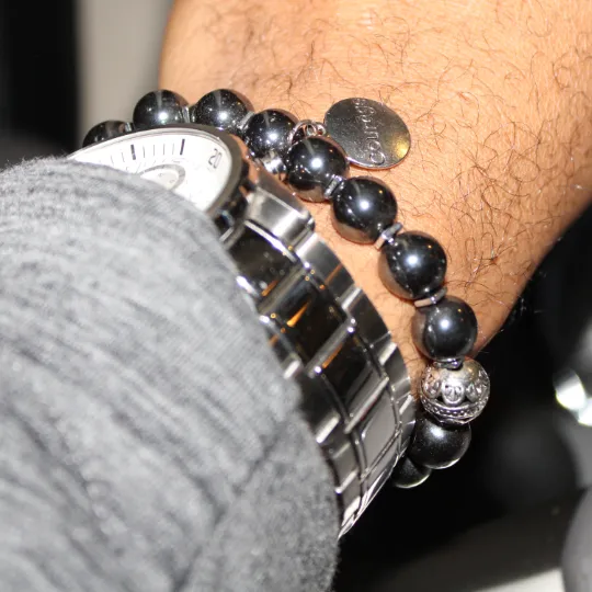 Silver Courage Charm Bead Bracelet