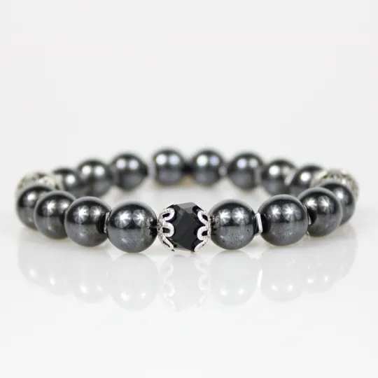 Silver Courage Charm Bead Bracelet