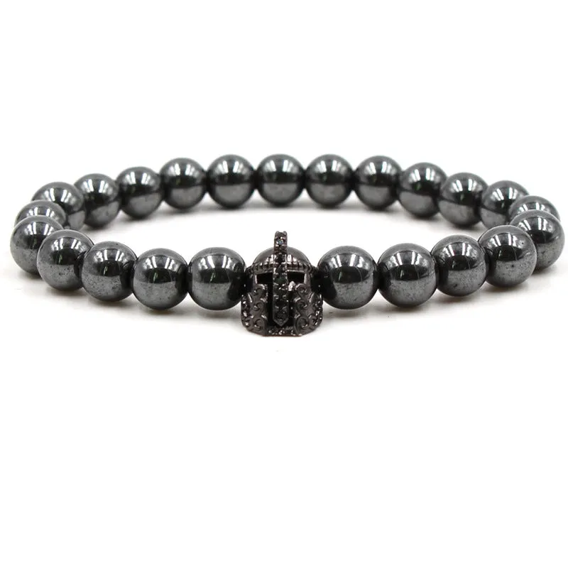 Skull Armor Head Environmentally Friendly Magnetic Black Stone Bracelet