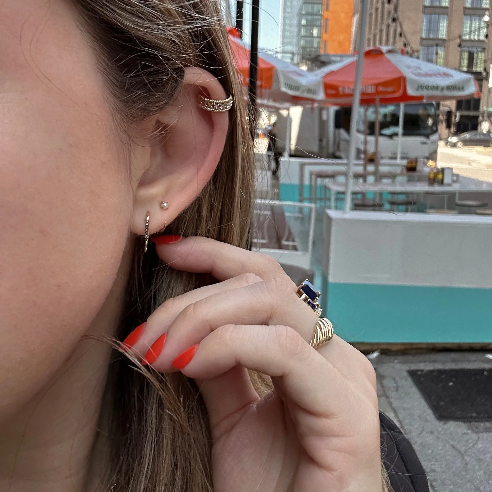 Solid Gold Ornate Ear Cuff